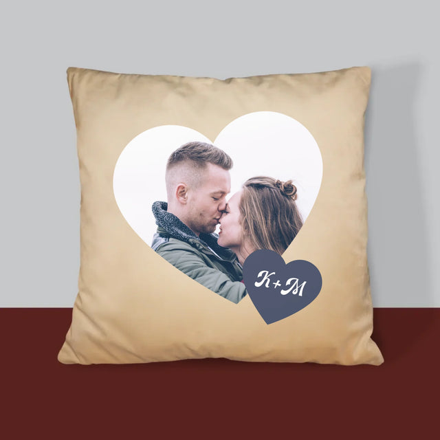 Fotocollage: Initialen Hart - Kussen (Monogram)