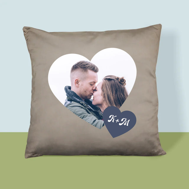 Fotocollage: Initialen Hart - Kussen (Monogram)