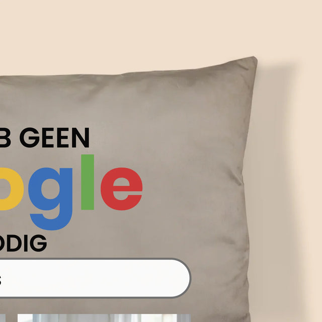 Fotocollage: Ik Heb Geen Google Nodig - Kussen (Monogram)