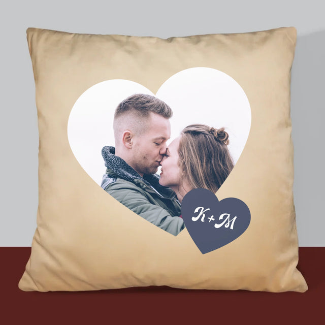 Fotocollage: Initialen Hart - Kussen (Monogram)