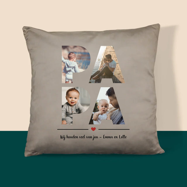 Woord Van Foto'S: Papa - Kussen (Monogram)