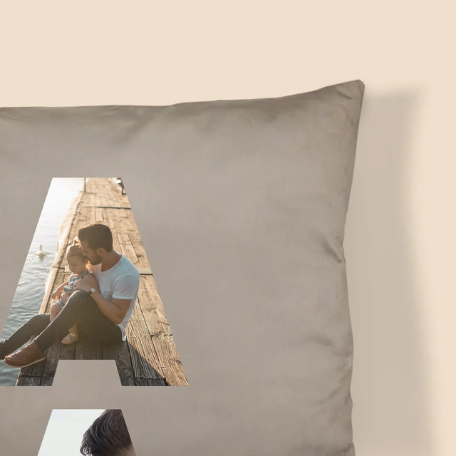 Woord Van Foto'S: Papa - Kussen (Monogram)