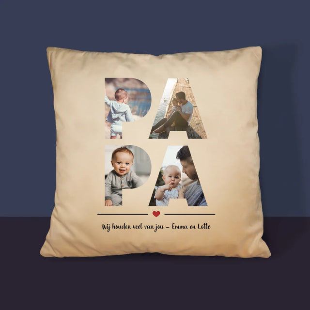 Woord Van Foto'S: Papa - Kussen (Monogram)