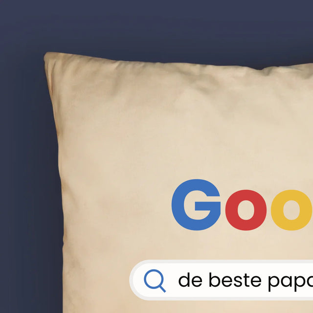 Foto En Handtekening: Beste Papa, Google-Score - Kussen (Monogram)