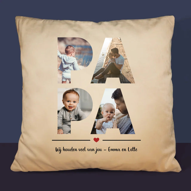 Woord Van Foto'S: Papa - Kussen (Monogram)