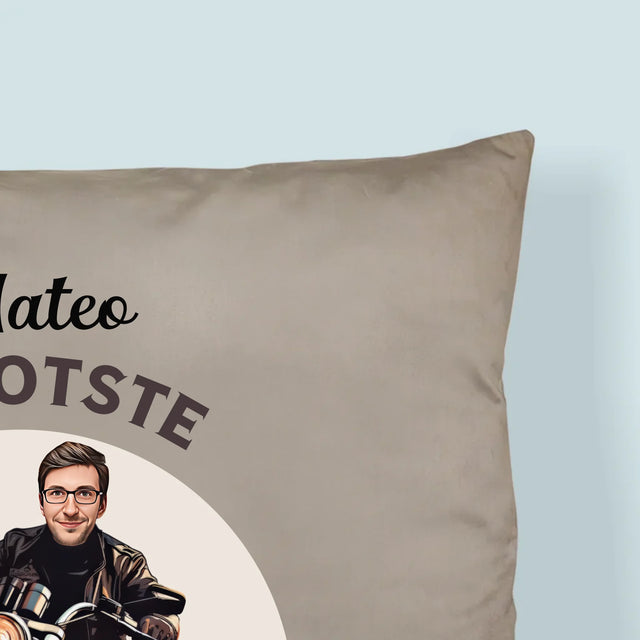 Jouw Karakter: Motor Fan - Kussen (Monogram)