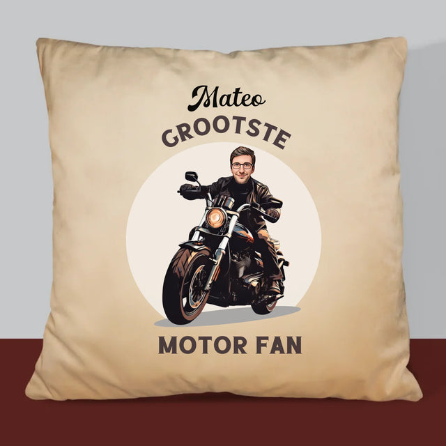Jouw Karakter: Motor Fan - Kussen (Monogram)
