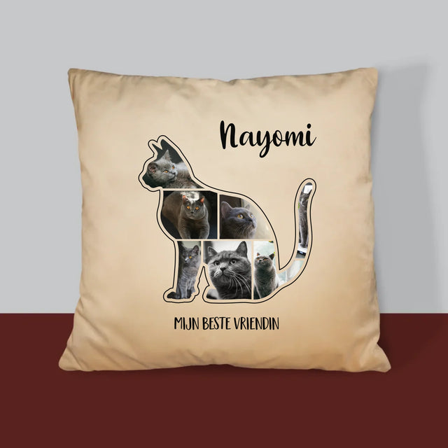 Vorm Van Foto'S: Kat Is De Beste Vriend - Kussen (Monogram)