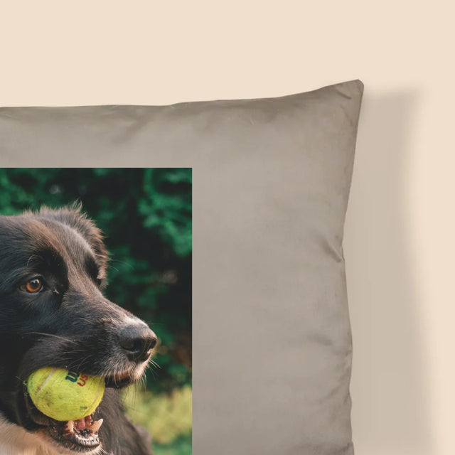 Foto En Handtekening: Huisdier Definitie - Kussen (Monogram)