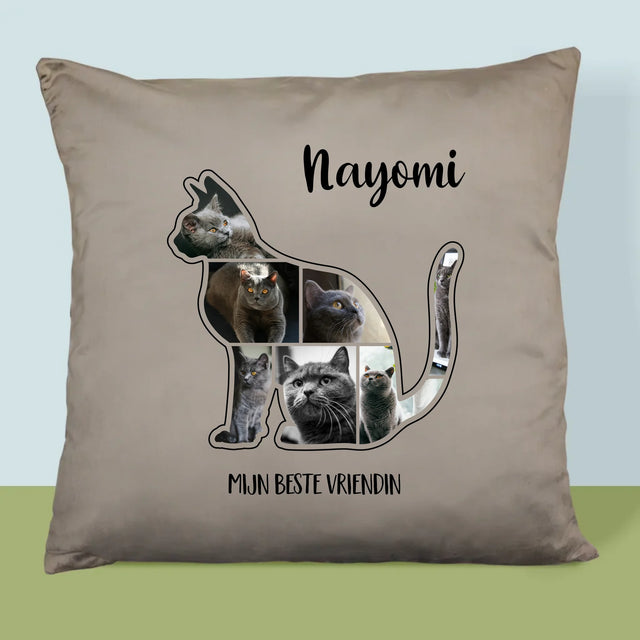Vorm Van Foto'S: Kat Is De Beste Vriend - Kussen (Monogram)