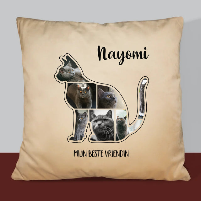 Vorm Van Foto'S: Kat Is De Beste Vriend - Kussen (Monogram)