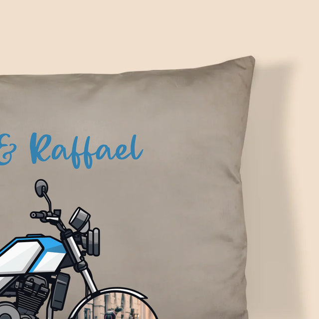 Fotocollage: Samen Tot Aan De Horizon - Kussen (Monogram)