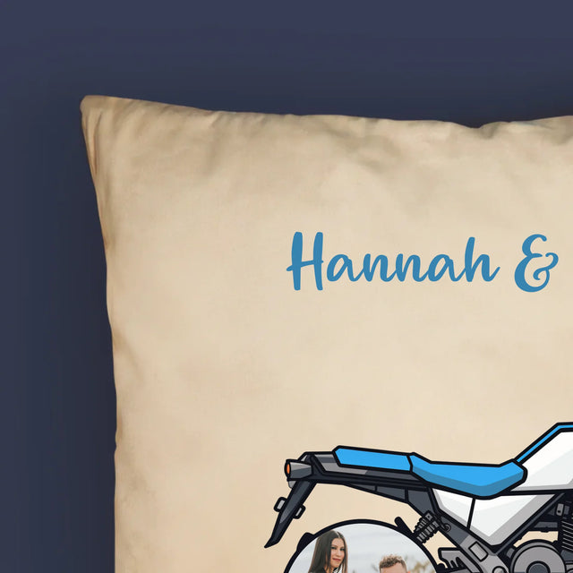 Fotocollage: Samen Tot Aan De Horizon - Kussen (Monogram)