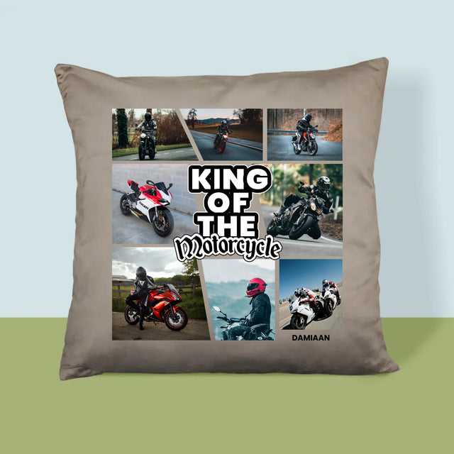 Fotocollage: King Of The Motorcycle - Kussen (Monogram)