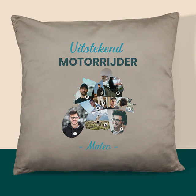 Vorm Van Foto'S: Uitstekend Motorrijder - Kussen (Monogram)
