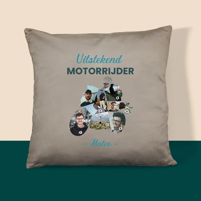 Vorm Van Foto'S: Uitstekend Motorrijder - Kussen (Monogram)