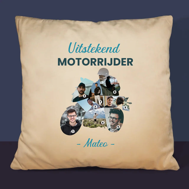 Vorm Van Foto'S: Uitstekend Motorrijder - Kussen (Monogram)