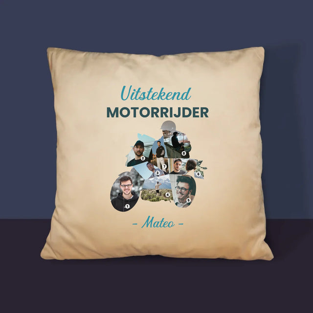 Vorm Van Foto'S: Uitstekend Motorrijder - Kussen (Monogram)