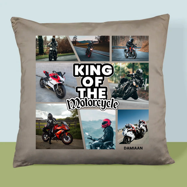 Fotocollage: King Of The Motorcycle - Kussen (Monogram)