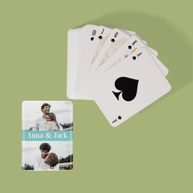 Fotocollage: Namen, Koppel - Speelkaarten