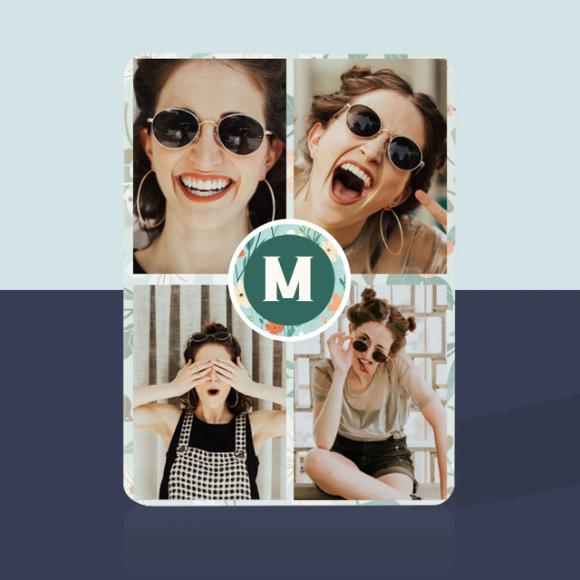 Fotocollage: Monogram Bloemen - Speelkaarten