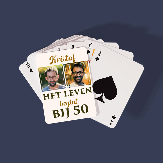 Fotocollage: Het Leven Begint Bij 50 - Speelkaarten