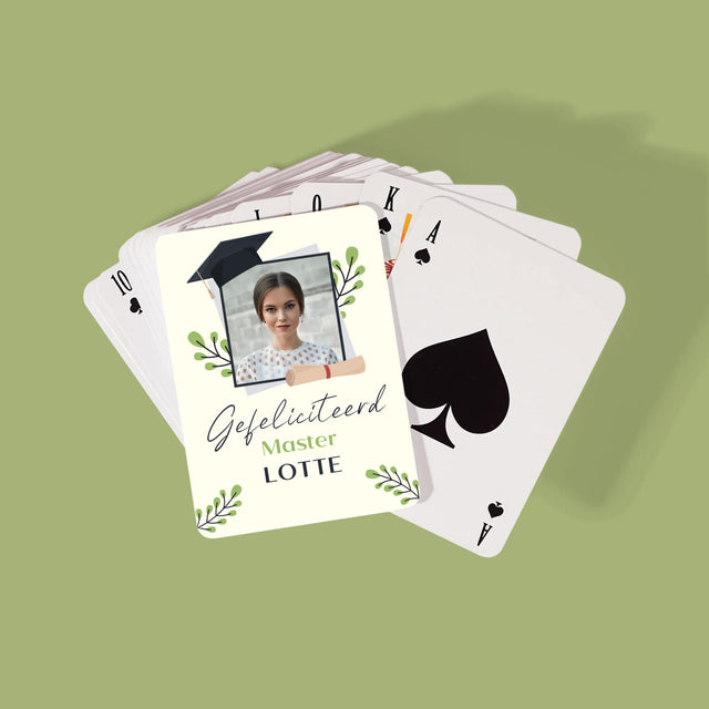 Foto En Handtekening: Gefeliciteerd, Master - Speelkaarten