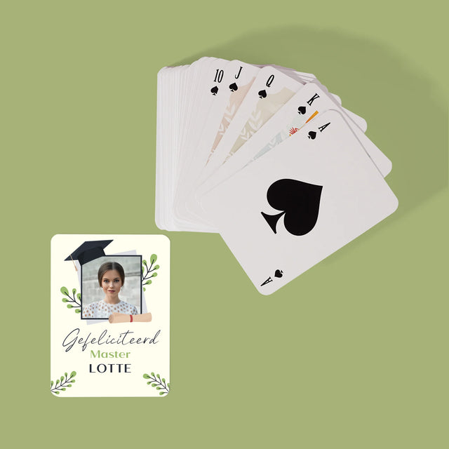 Foto En Handtekening: Gefeliciteerd, Master - Speelkaarten