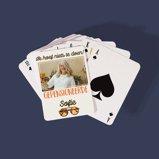 Foto En Handtekening: Ik Hoef Niets Te Doen! Gepensioneerde - Speelkaarten