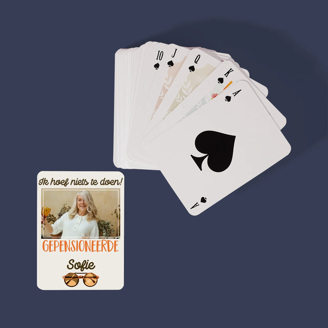 Foto En Handtekening: Ik Hoef Niets Te Doen! Gepensioneerde - Speelkaarten