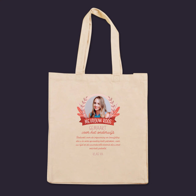 Foto En Handtekening: Gemaakt Voor Het Onderwijs - Canvas Tas