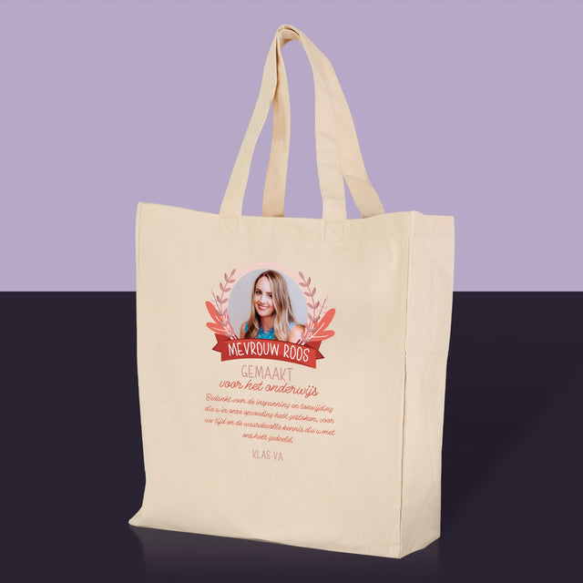 Foto En Handtekening: Gemaakt Voor Het Onderwijs - Canvas Tas