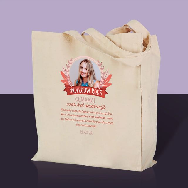 Foto En Handtekening: Gemaakt Voor Het Onderwijs - Canvas Tas