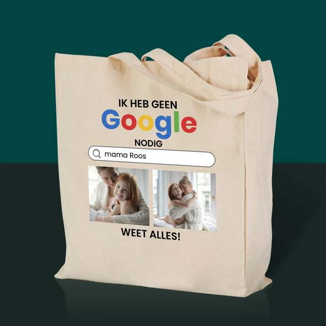 Fotocollage: Ik Heb Geen Google Nodig - Canvas Tas