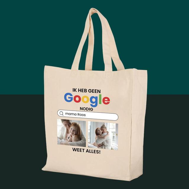 Fotocollage: Ik Heb Geen Google Nodig - Canvas Tas