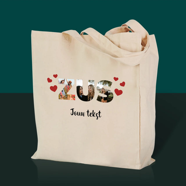 Woord Van Foto'S: Zus - Canvas Tas