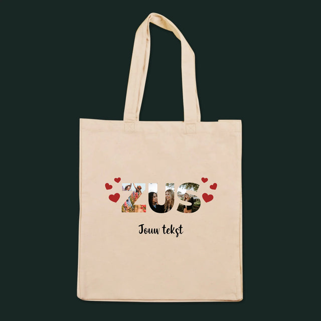 Woord Van Foto'S: Zus - Canvas Tas