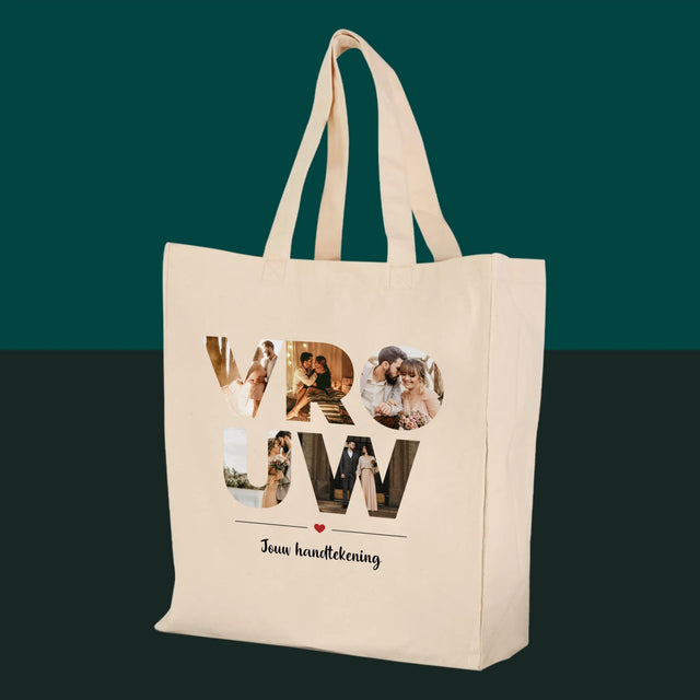 Woord Van Foto'S: Vrouw - Canvas Tas