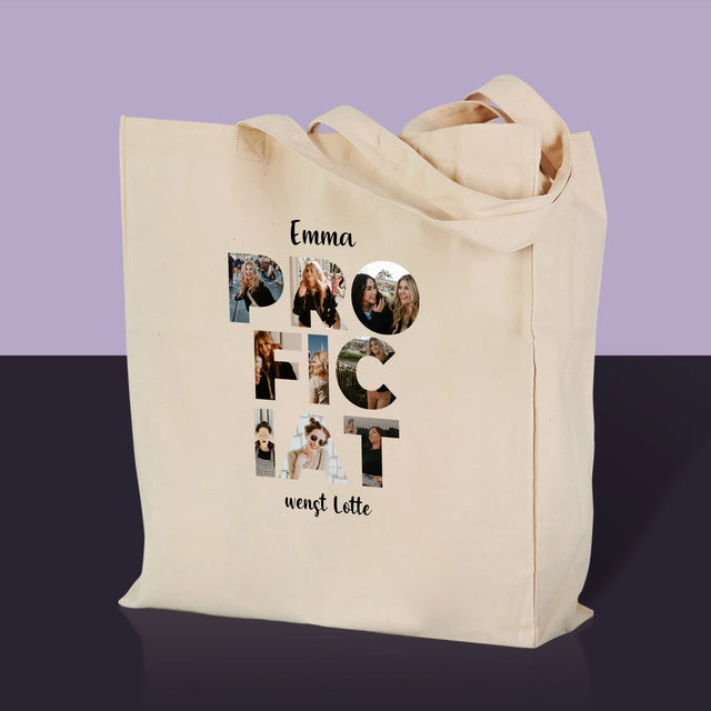 Woord Van Foto'S: Proficiat - Canvas Tas