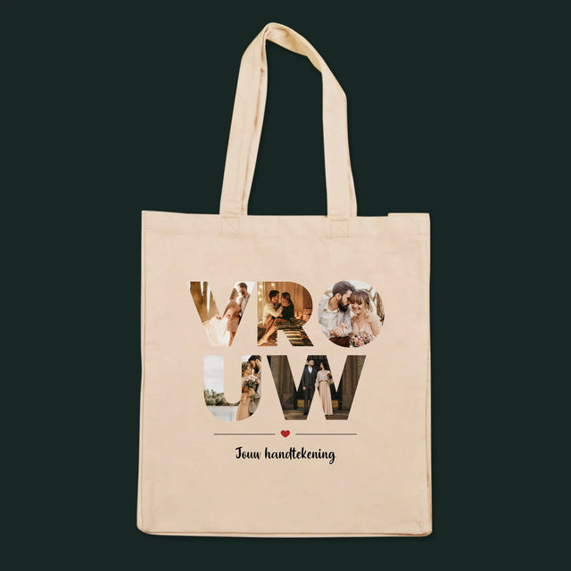 Woord Van Foto'S: Vrouw - Canvas Tas