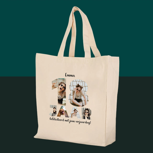 Woord Van Foto'S: 18 Jaar - Canvas Tas