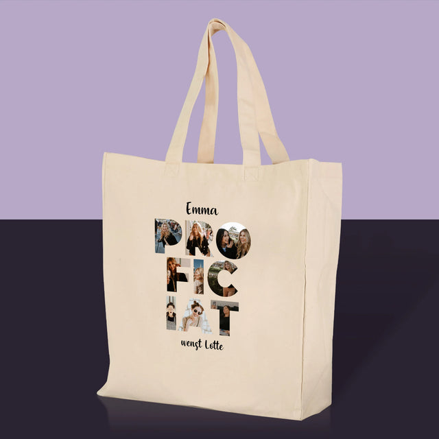 Woord Van Foto'S: Proficiat - Canvas Tas