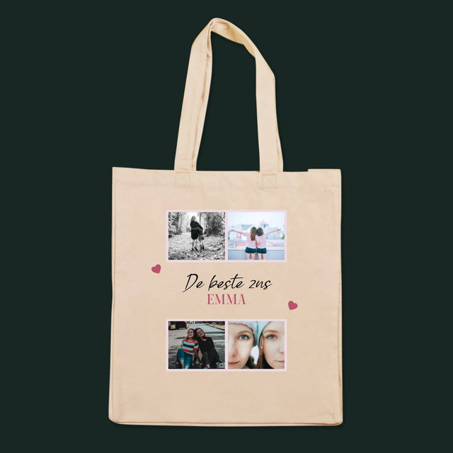 Fotocollage: De Beste Zus - Canvas Tas