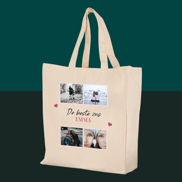 Fotocollage: De Beste Zus - Canvas Tas