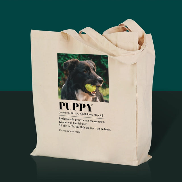 Foto En Handtekening: Huisdier Definitie - Canvas Tas