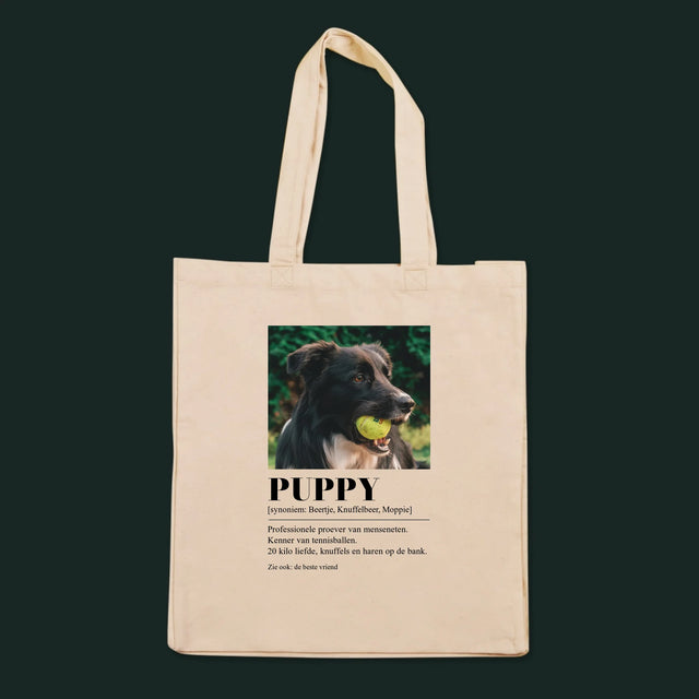 Foto En Handtekening: Huisdier Definitie - Canvas Tas