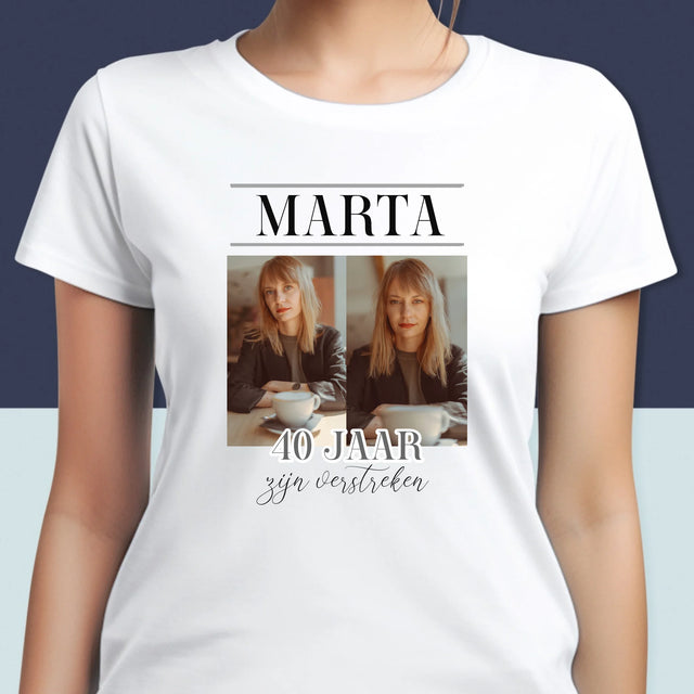 Fotocollage: 40 Jaar Zijn Verstreken - T-Shirt Voor Dames