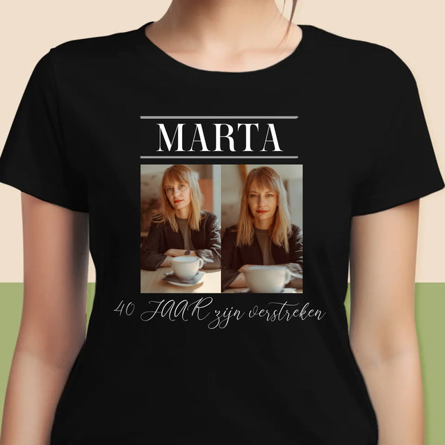 Fotocollage: 40 Jaar Zijn Verstreken - T-Shirt Voor Dames