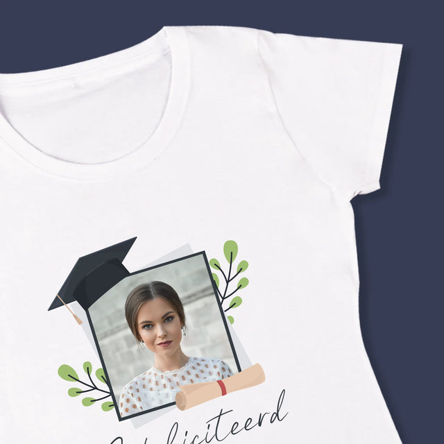 Foto En Handtekening: Gefeliciteerd, Master - T-Shirt Voor Dames