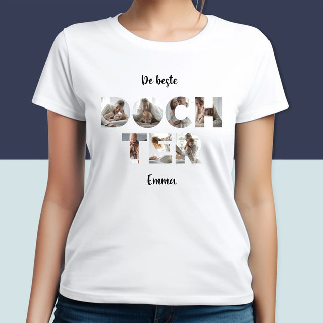 Woord Van Foto'S: Dochter - T-Shirt Voor Dames